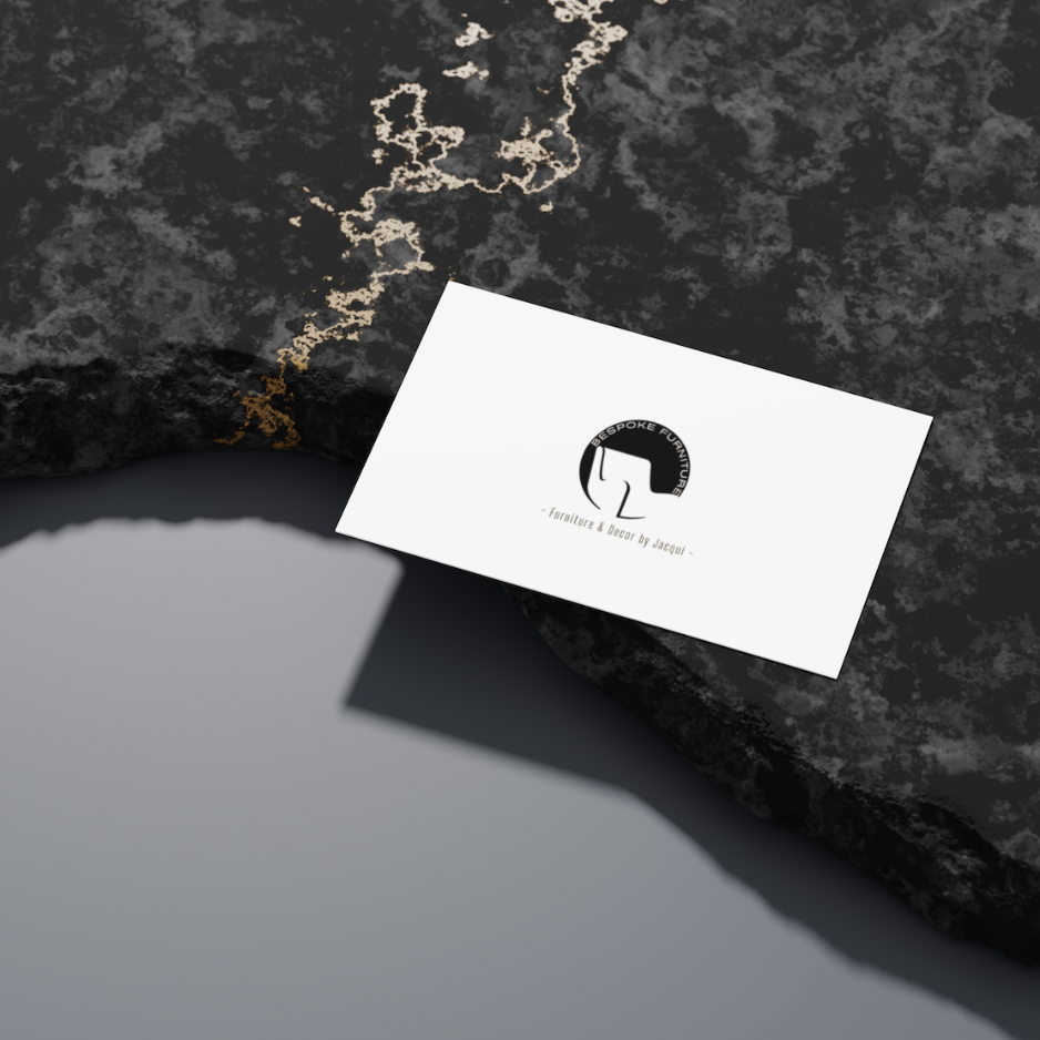 Bespoke Furniture brand mark on a marble surface